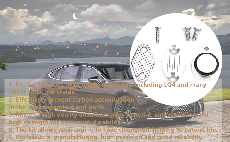 KIMISS EGR Delete Plate Set, EGR Block Off Plate Intake Exhaust Block