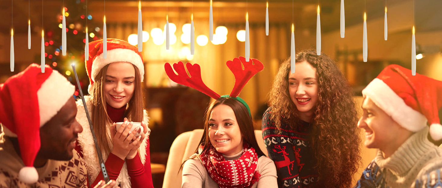 FOOING Floating Candles with Wand Remote, 20pcs Christmas