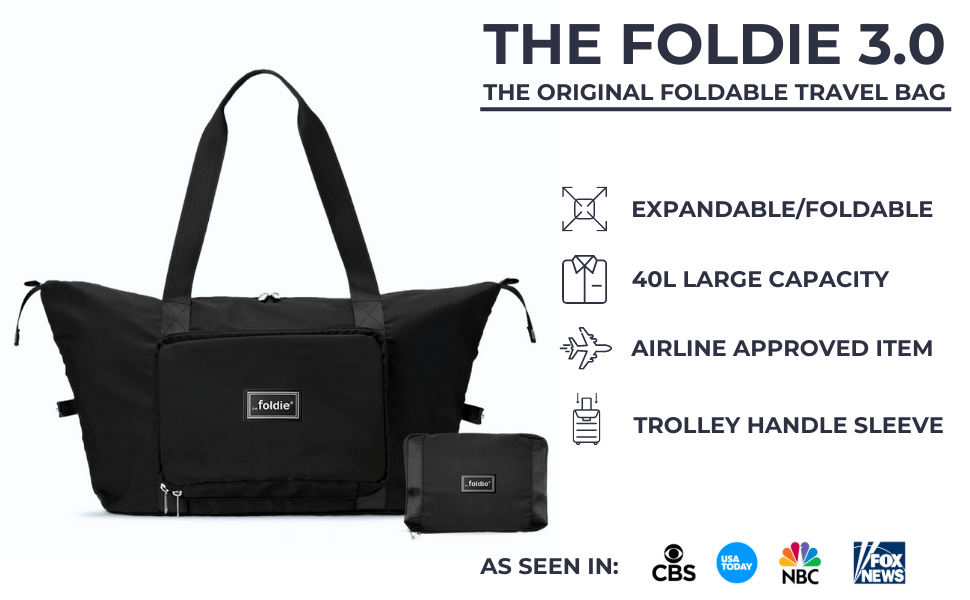 THE FOLDIE® Foldable Travel Tote Bag for Women Weekender Bags for Women, Personal