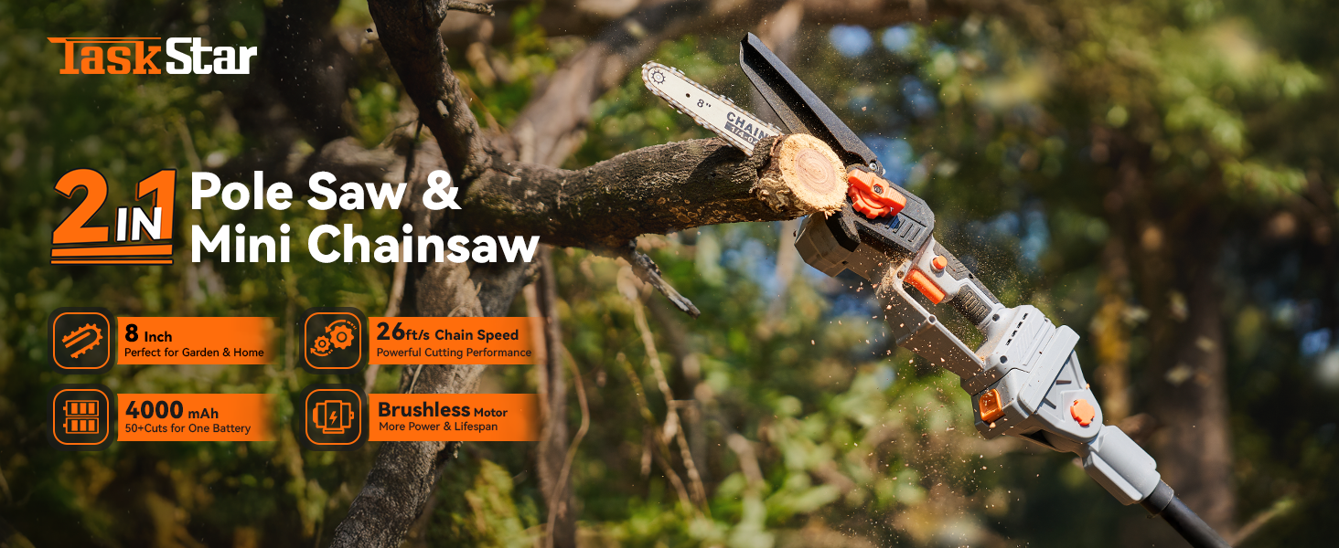 2-in-1 polesaw for versatility