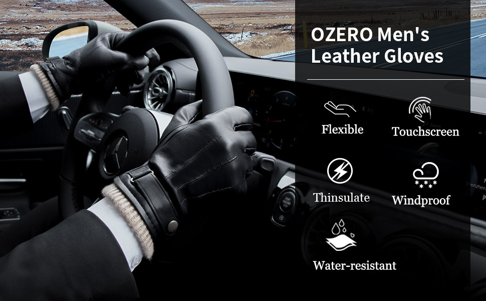 mens winter leather gloves