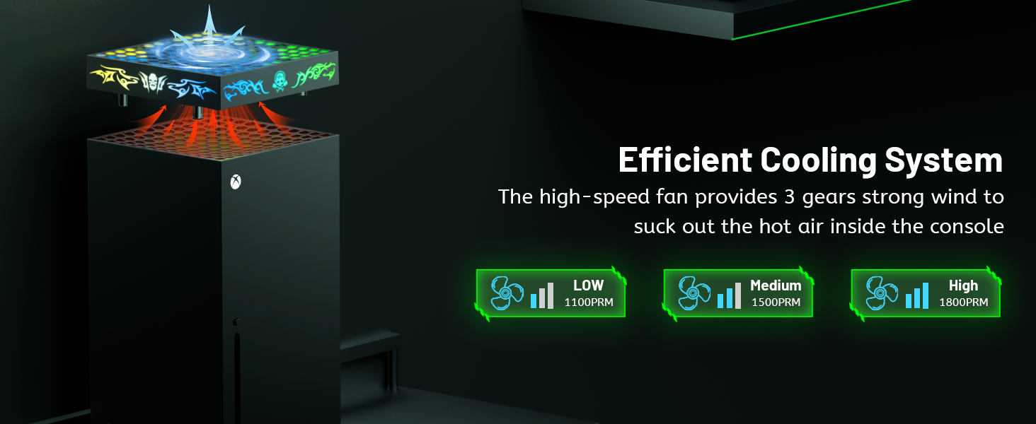 ZAONOOL RGB Cooling Fan for Xbox Series X with Remote and 3