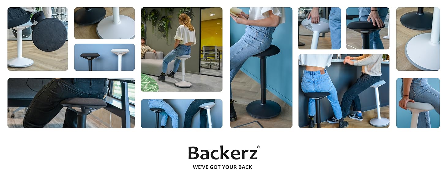 adjustable height work black office ergonomic stools classroom seating with back support alternative