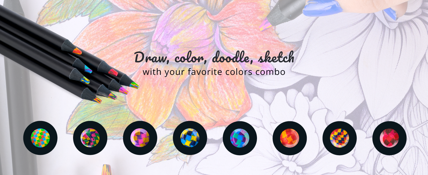 rainbow pencils stocking stuffers or kids boys girls artists