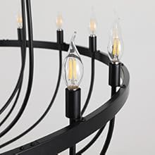 round candle chandelier black