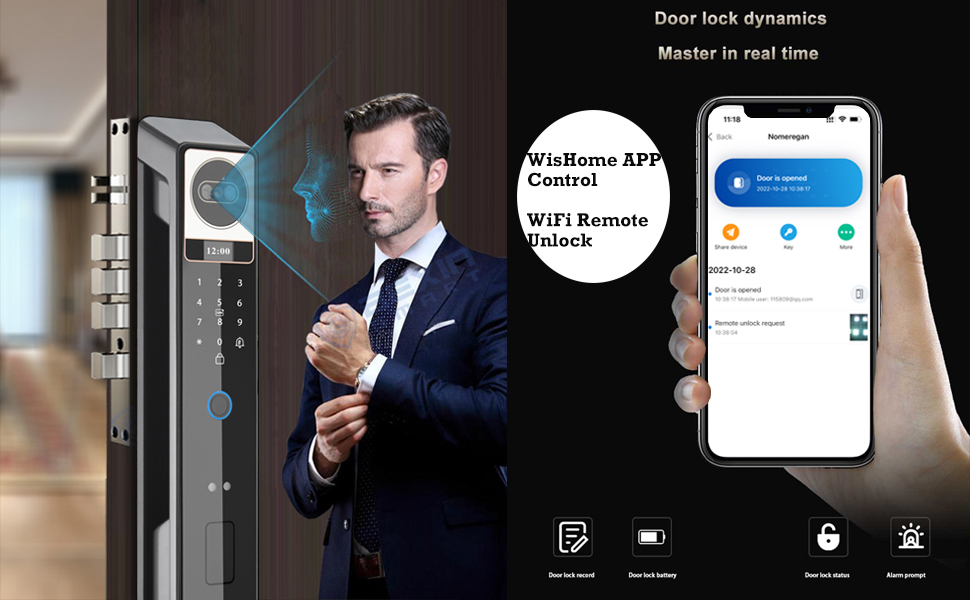 Smart Lock Smart Door Lock With Camera Keyless Entry Door Lock, Digital ...