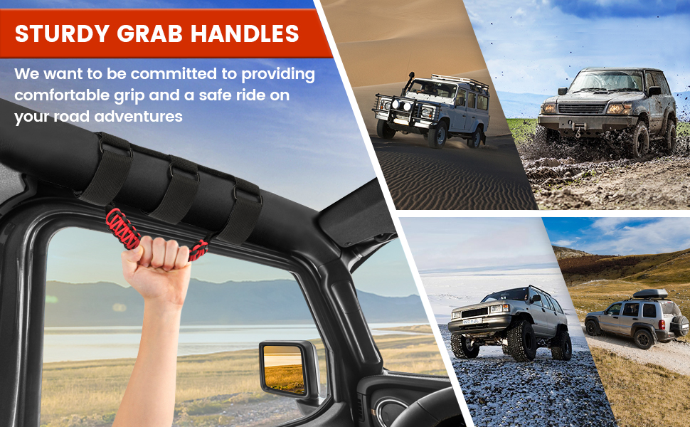 Ansevo 2 Pack Roll Bar Grab Handles UTV Roll Cage Grab Handles,Suitable Grab