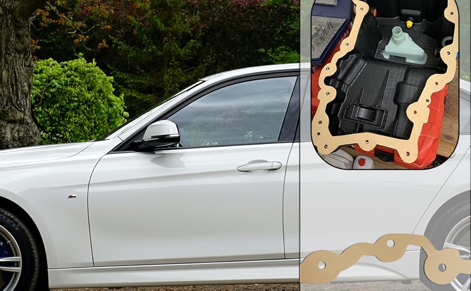 Engine Oil Pan Gasket Compatible with FL3Z6675B Pan 2015