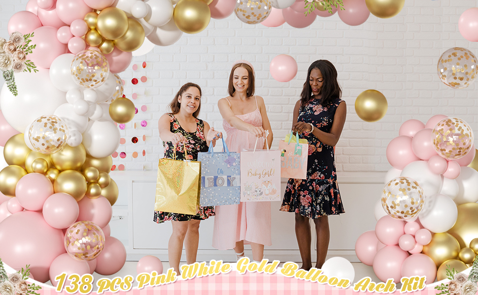 Pink and White Balloon Arch Kit