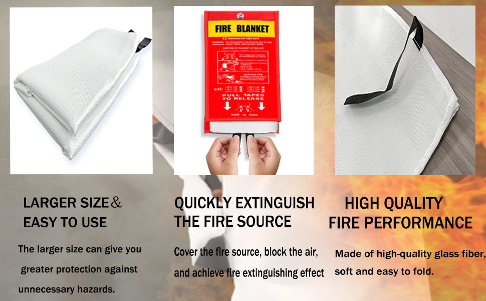 Emergency Fire Blanket Home Emergency Fire Blanket 2 Pack, More Large