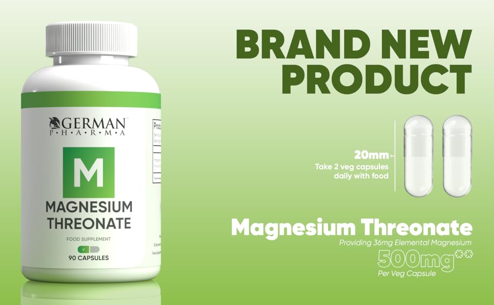 Magnesium Threonate 90 Vegetable Capsules High Strength 1000mg Per