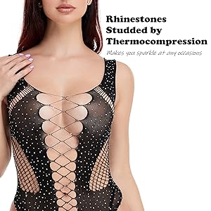 Lingerie studded with rhinestone