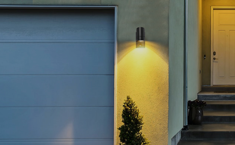 National Lighting PIR Outside Lights - Outdoor Security Lights - Matt Black Motion Sensor Presence Detector External Lantern Light - IP44 Rated 7W 240V LED GU10 Lamp (Not Included) 27 National Lighting