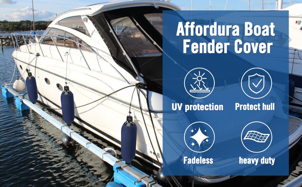 Affordura Boat Fender Covers 2 & 4 Packs (Navy Blue