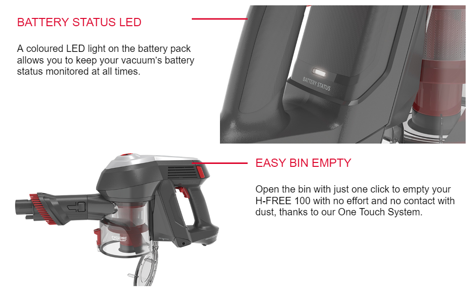 Hoover HF122RDD001 HFree 100 PETS 3in1 Cordless Stick Vacuum with