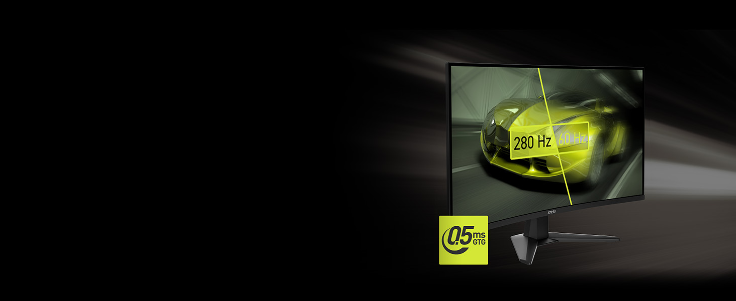 280Hz & 0.5ms (GtG, Min.)