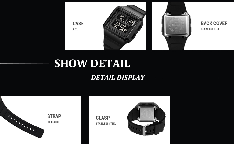 Forrader Men's Digital Sports Watch, 2Time Waterproof Outdoor Silicone