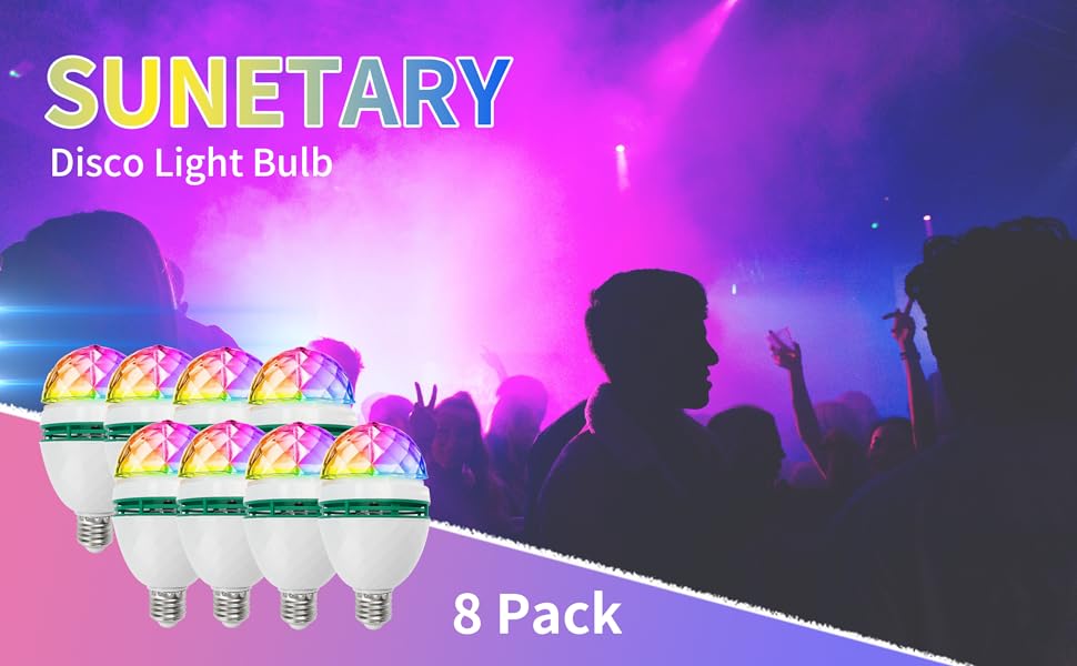3W Color Changing Light Bulb, E27 Base Spinning Party Light