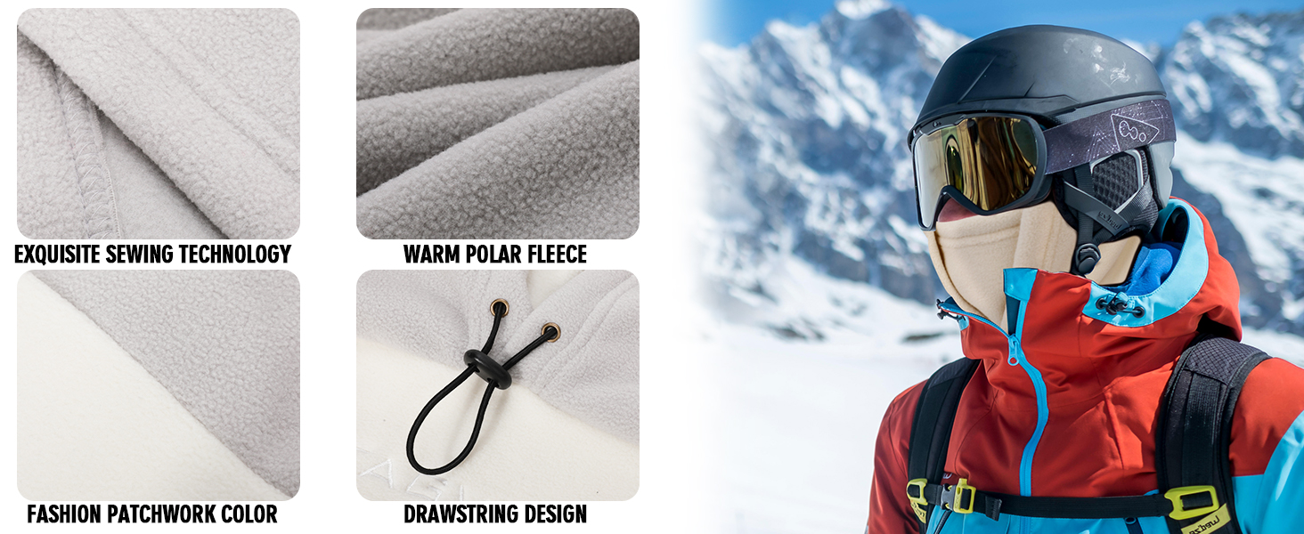 TAGVO Balaclava Windproof Ski Mask Thermal Fleece Hood Winter Multipurpose Use Unisex Face Mask Warm&Breathable Face Cover Heavyweight Neck Warmer for Winter Outdoor Sports 11 LPC831兜帽