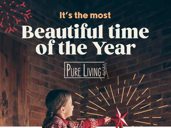 Werbung zum Thema Urlaub mit den Texten „Es ist die schönste Zeit des Jahres“ und „Pure Living“ vor