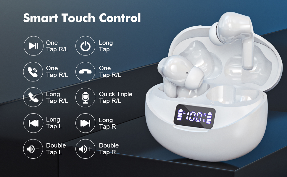 earbuds with smart touch control