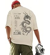 Mens Graphic Tees Vintage T-Shirts Oversized Letter Print Casual Crewneck Cotton Top Short Sleeve...