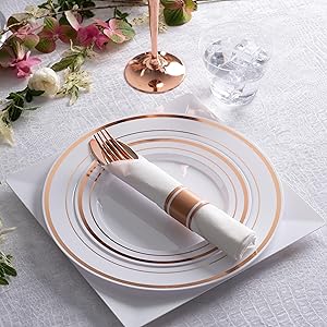 Pre Rolled Napkin and Cutlery Set 25 Pack Disposable Silverware for Catering Events, Parties