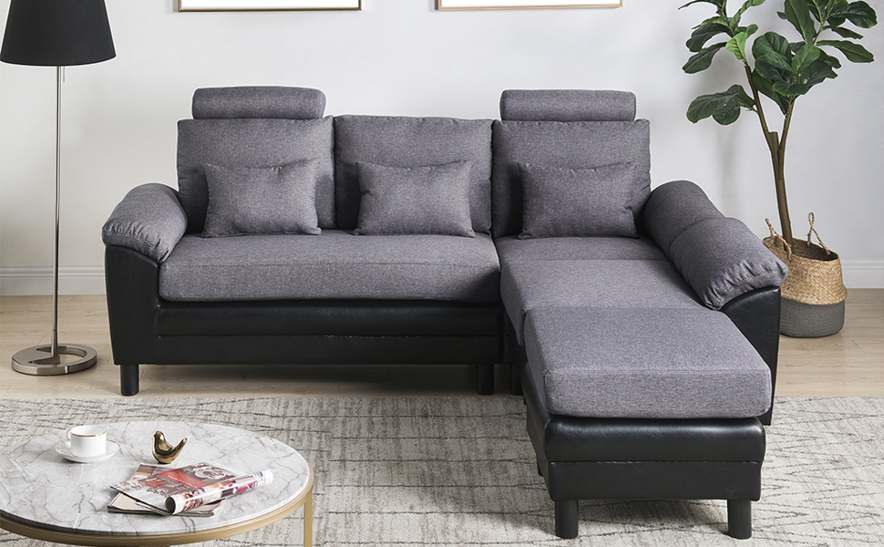 Amazon｜リビングソファ カウチソファ ソファ 三人掛け ソファー L字型