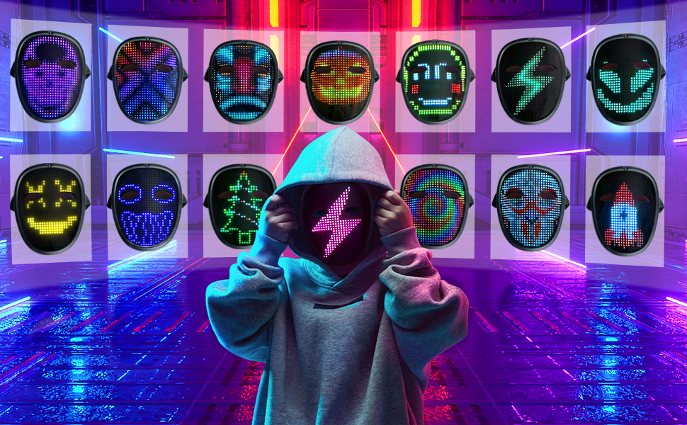 Mr.Pang Face Transforming LED Mask for Kids, Light up Mask