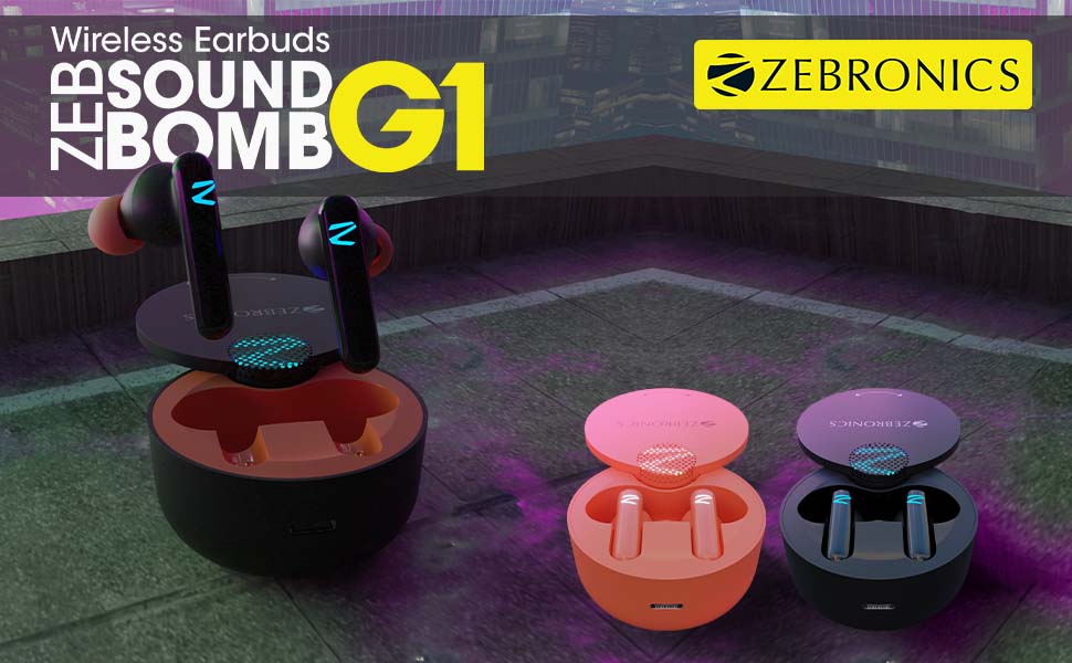 zeb sound bomb g1, zebronics gaming tws earbuds,gaming tws earbuds,gaming earbuds wireless