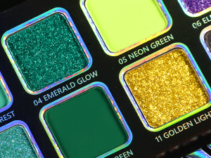 Afflano Multichrome Green Eyeshadow Palette, Matte Shimmery Chrome Green Glitter Eyeshadow