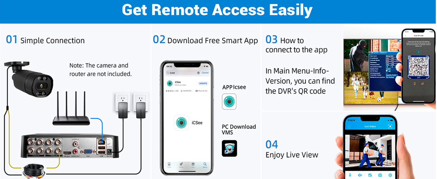 H.265+ Security 8 Channel Surveillance Digital Video Recorder with 2TB Hard Drive Easy Remote Access