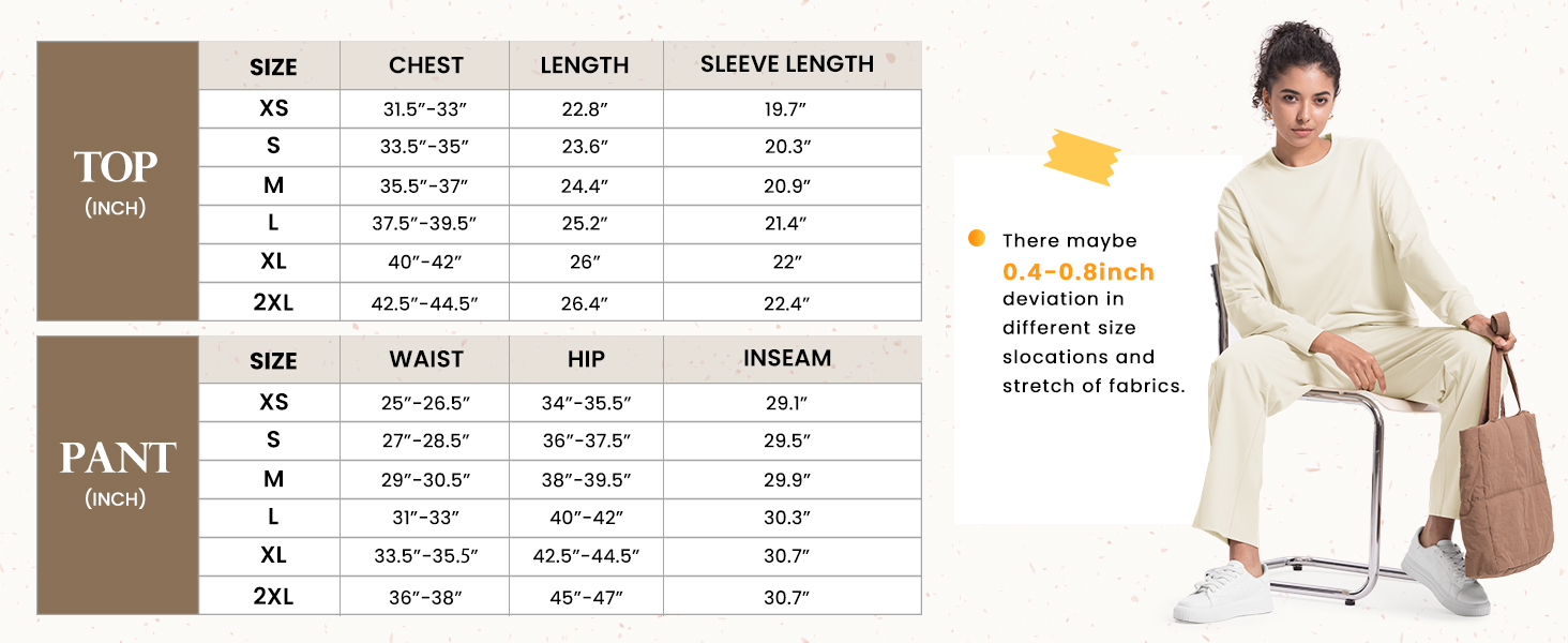 Womens Winter Outfits Loose Fit Sweatshirt Drawstring Waist Sweatpants 2 Piece Set Fashion 2024
