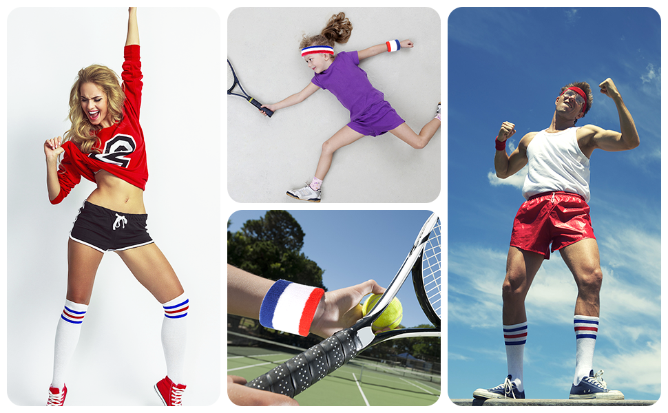 workout headband boys headband red and white striped socks 90s outfit for men tennis accessories