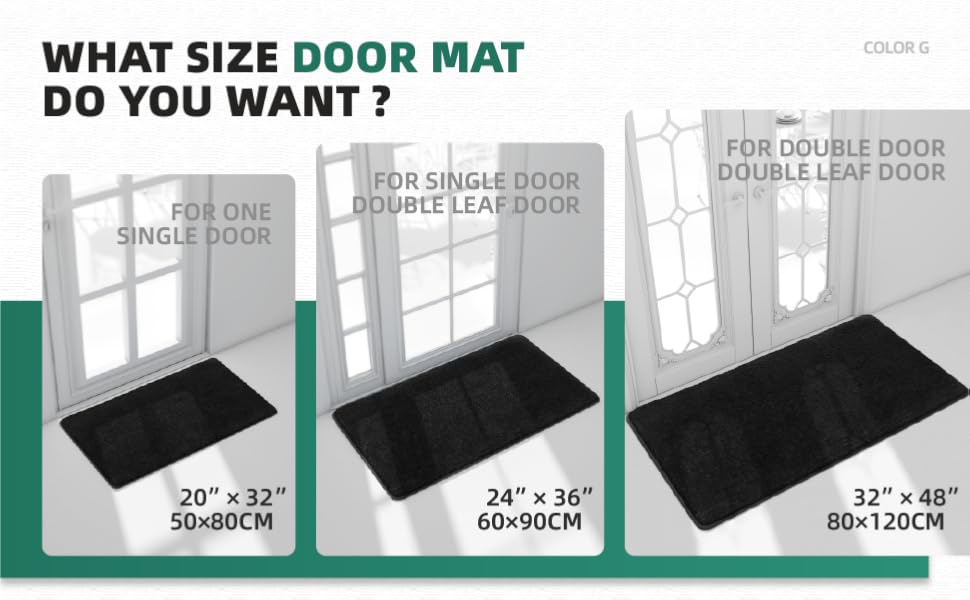 Color&Geometry Large Indoor Door Mat, 32"x48" Absorbent Resist Dirt Entryway Rug