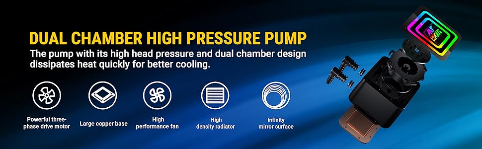 ant esports infinity 360 argb cooler dual chamber high pressure pump