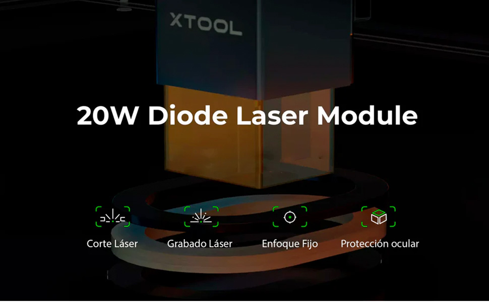xTool Laserbox D1 Pro 20W_ Grabador y cortadora láser Pro de diodo led