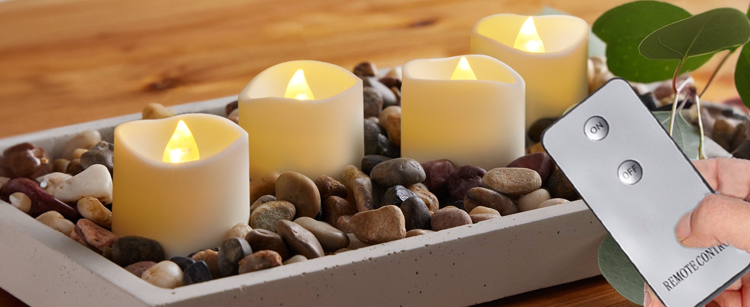 Homemory Remote Control Tea Lights Flickering, Long Lasting Battery