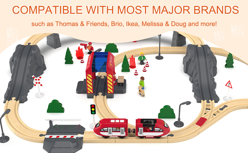 wooden train set