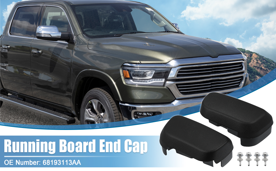 X AUTOHAUX Running Board End Cap for Ram 1500 20132022 for