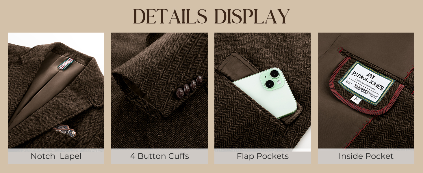 Men tweed blazer