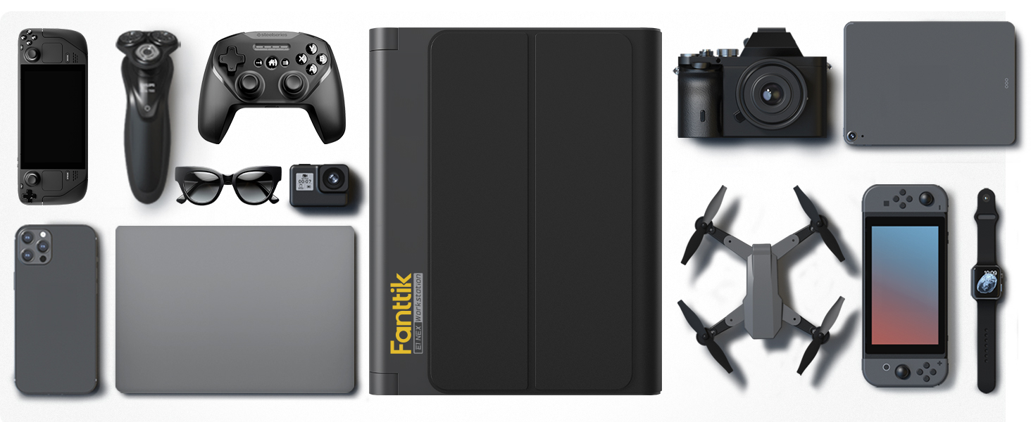 Fanttik E1 NEX Workstation 精密電動ドライバーキット 64磁気ビット 12種類ツール 三つトルク設定 携帯電話 ノートパソコン カメラ 時計用修理ツールキット