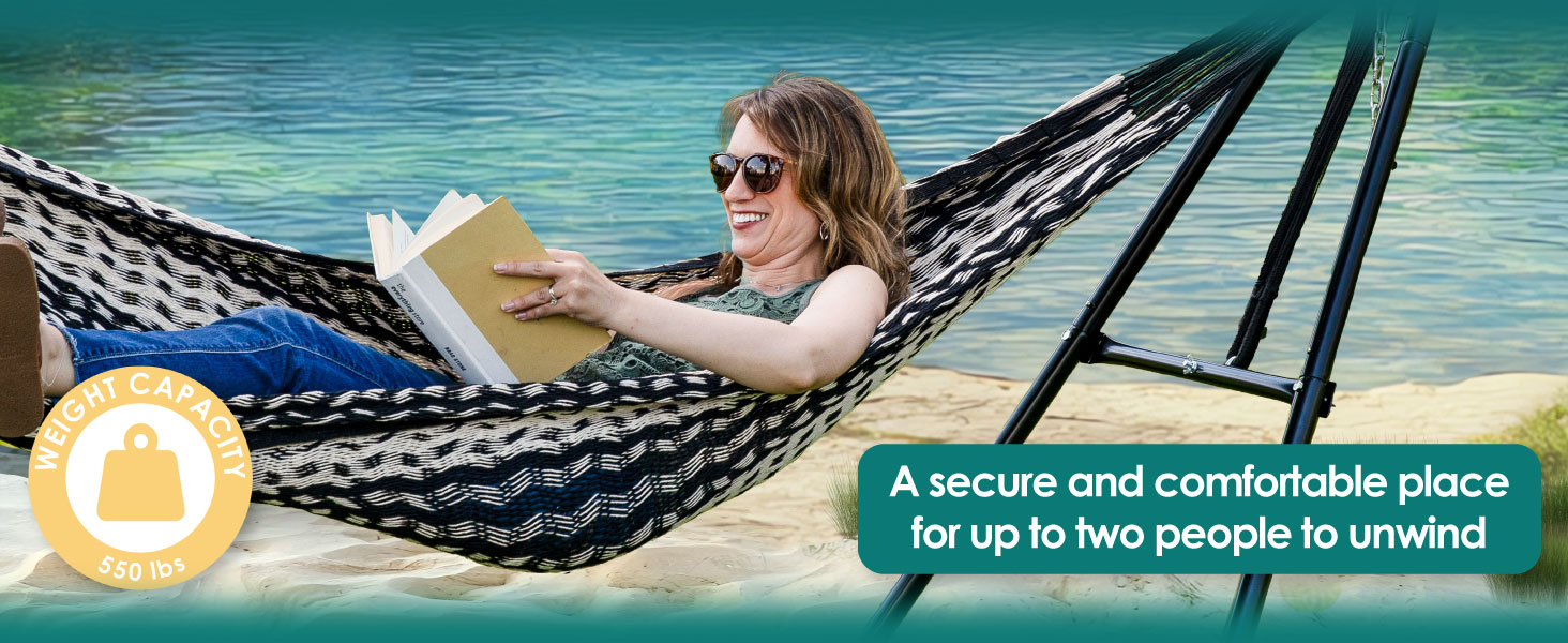 weight capacity of 550 pounds a secure and comfortable space for up to 2 people to unwind