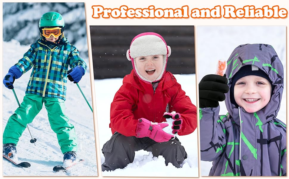 kids waterproof gloves girls snow gloves boys winter gloves boys gloves 4-7 girls gloves 8-10
