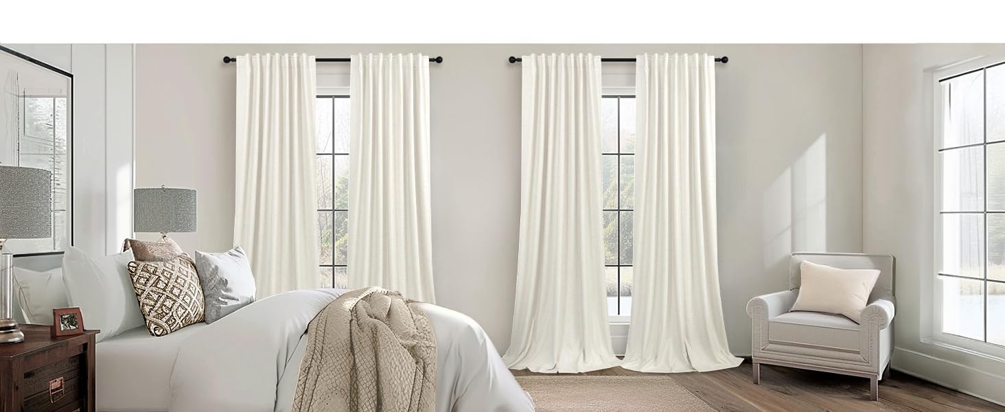 Natural Linen Blackout Curtains for Bedroom