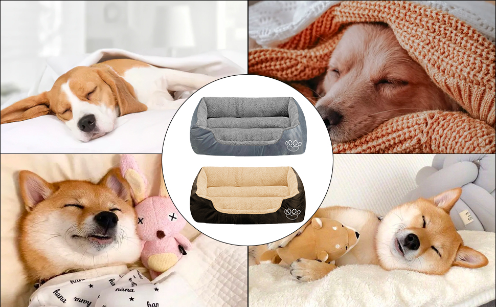 Dog Cat Bed Soft, Large, Warm and Soft Pet Cosy Anti Anxiety Beds with