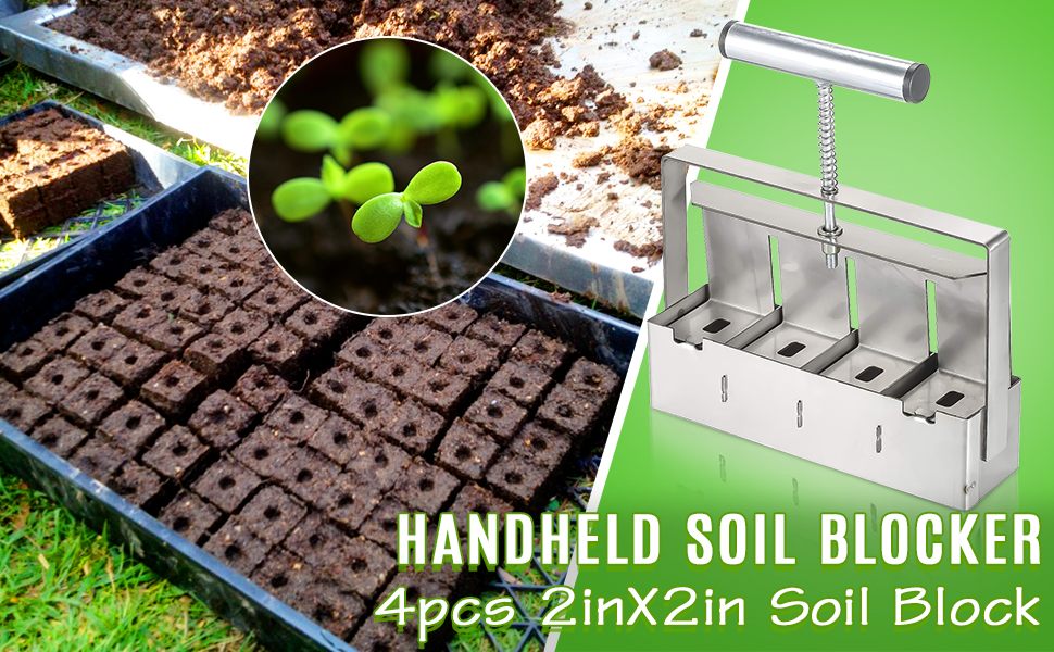 Manual Soil Block Maker Micro Soil Blocker Set 2 inch Soil