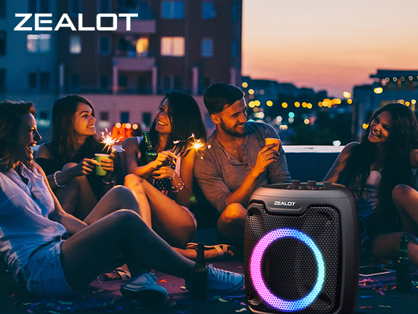 スピーカー・ウーファー ZEALOT Powerful Bass Party Speaker ZEALOT 80W Powerful Outdoor Bluetooth Speaker with Bass