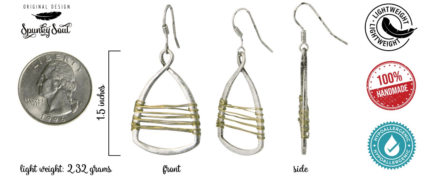 Pendiente bohemio con envoltura de alambre