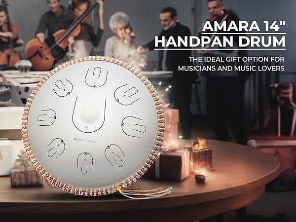 MOODICA Amara ホワイト スティールパン タングドラム　14インチ Amazon.com: MOOZICA Steel Handpan Tongue Drum, 14 Inches 17